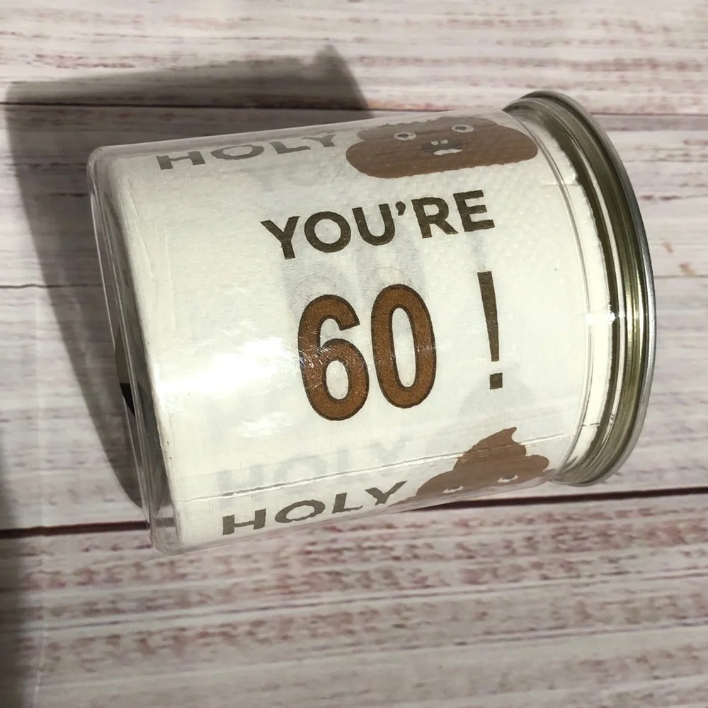 Funny 60th Birthday Toilet Paper Roll Gag Gift White Elephant Party NWT OS